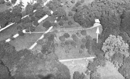  früherer Stand des Zeltes, Luftaufnahme nach 1910